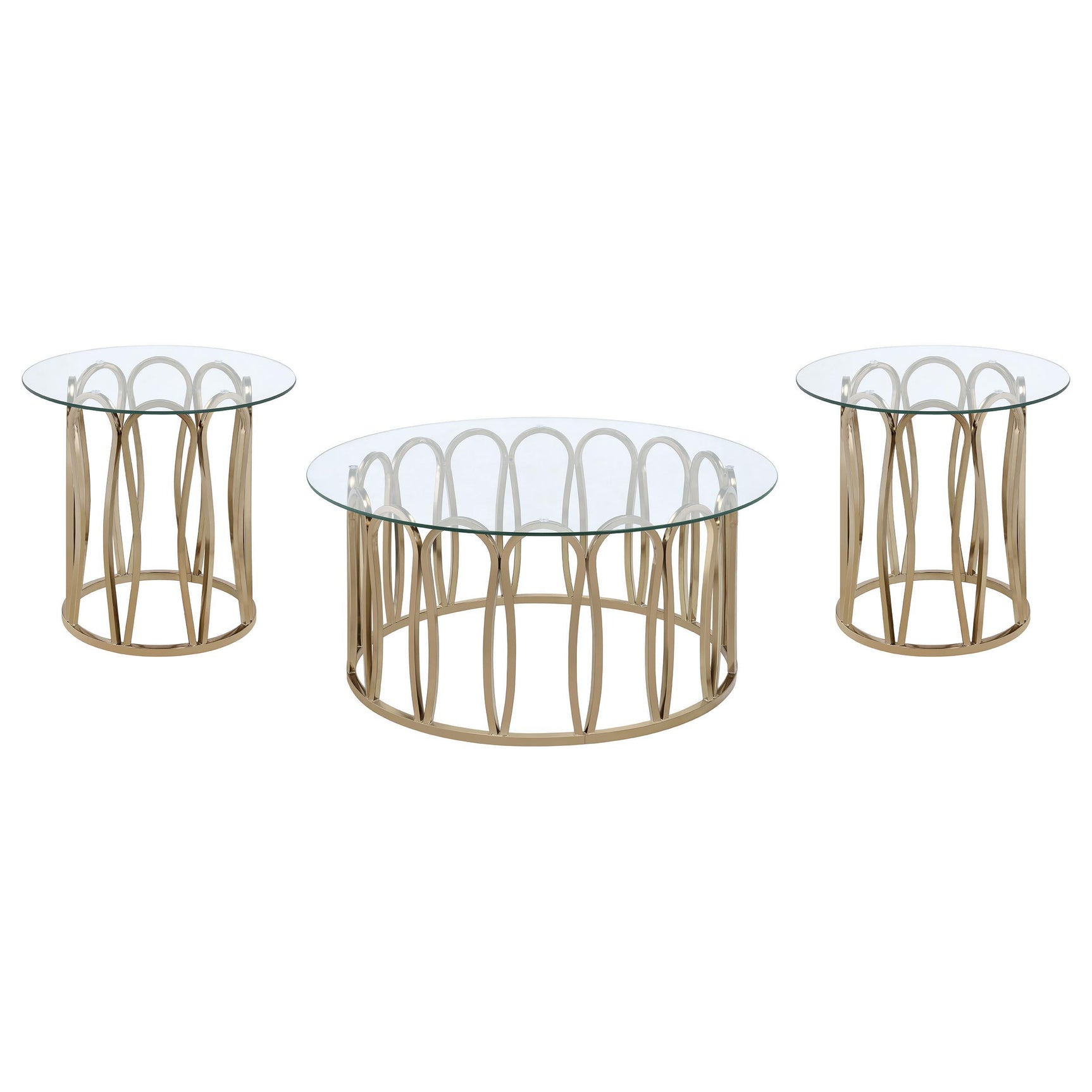 Monett Chocolate Chrome 3-piece Coffee and End Table Set - Ornate Home