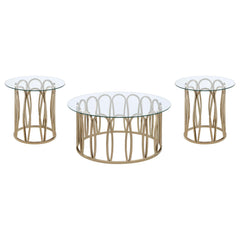 Monett Chocolate Chrome 3-piece Coffee and End Table Set - Ornate Home
