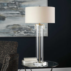 Monette Nickel Tall Cylinder Lamp - Ornate Home