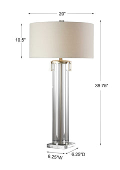 Monette Nickel Tall Cylinder Lamp - Ornate Home