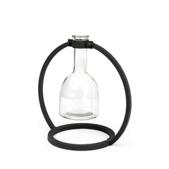 Monica Black Short Metal Glass Bottle Vase