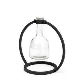 Monica Black Short Metal Glass Bottle Vase - Ornate Home