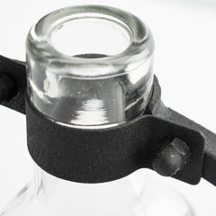 Monica Black Short Metal Glass Bottle Vase
