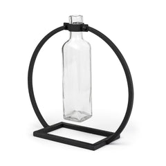 Monica Black Tall Metal Glass Bottle Vase