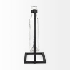 Monica Black Tall Metal Glass Bottle Vase