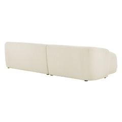 Monica Cream 2 Piece Left Facing Boucle Fabric Modular Sofa with Chaise - Ornate Home