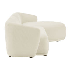 Monica Cream 2 Piece Right Facing Boucle Fabric Modular Sofa with Chaise - Ornate Home