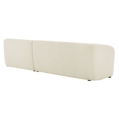 Monica Cream 2 Piece Right Facing Boucle Fabric Modular Sofa with Chaise - Ornate Home