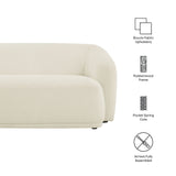 Monica Cream 88 Inch Boucle Fabric Sofa - Ornate Home
