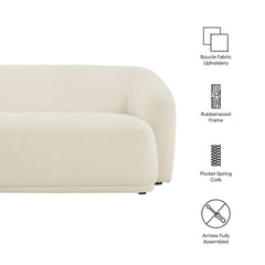 Monica Cream 88 Inch Boucle Fabric Sofa - Ornate Home