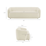 Monica Cream 88 Inch Boucle Fabric Sofa - Ornate Home