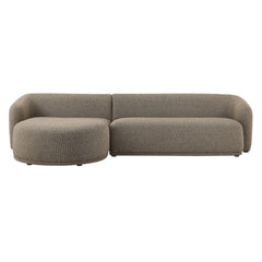 Monica Earth 2 Piece Left Facing Boucle Fabric Modular Sofa with Chaise - Ornate Home
