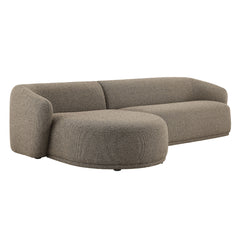 Monica Earth 2 Piece Left Facing Boucle Fabric Modular Sofa with Chaise - Ornate Home