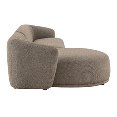 Monica Earth 2 Piece Left Facing Boucle Fabric Modular Sofa with Chaise - Ornate Home