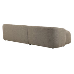 Monica Earth 2 Piece Left Facing Boucle Fabric Modular Sofa with Chaise - Ornate Home