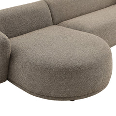 Monica Earth 2 Piece Left Facing Boucle Fabric Modular Sofa with Chaise - Ornate Home