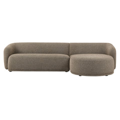 Monica Earth 2 Piece Right Facing Boucle Fabric Modular Sofa with Chaise - Ornate Home