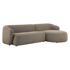 Monica Earth 2 Piece Right Facing Boucle Fabric Modular Sofa with Chaise - Ornate Home