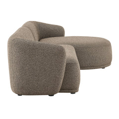 Monica Earth 2 Piece Right Facing Boucle Fabric Modular Sofa with Chaise - Ornate Home