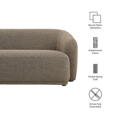 Monica Earth 88 Inch Boucle Fabric Sofa - Ornate Home