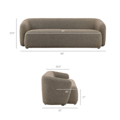 Monica Earth 88 Inch Boucle Fabric Sofa - Ornate Home