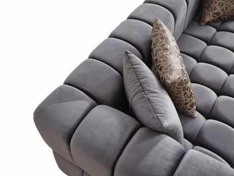 Monica Gray Velvet Living Room Set - Ornate Home