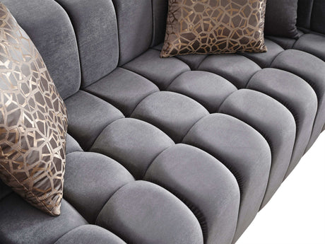Monica Gray Velvet Living Room Set - Ornate Home
