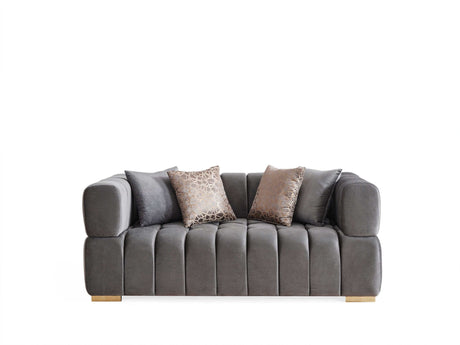 Monica Gray Velvet Living Room Set - Ornate Home