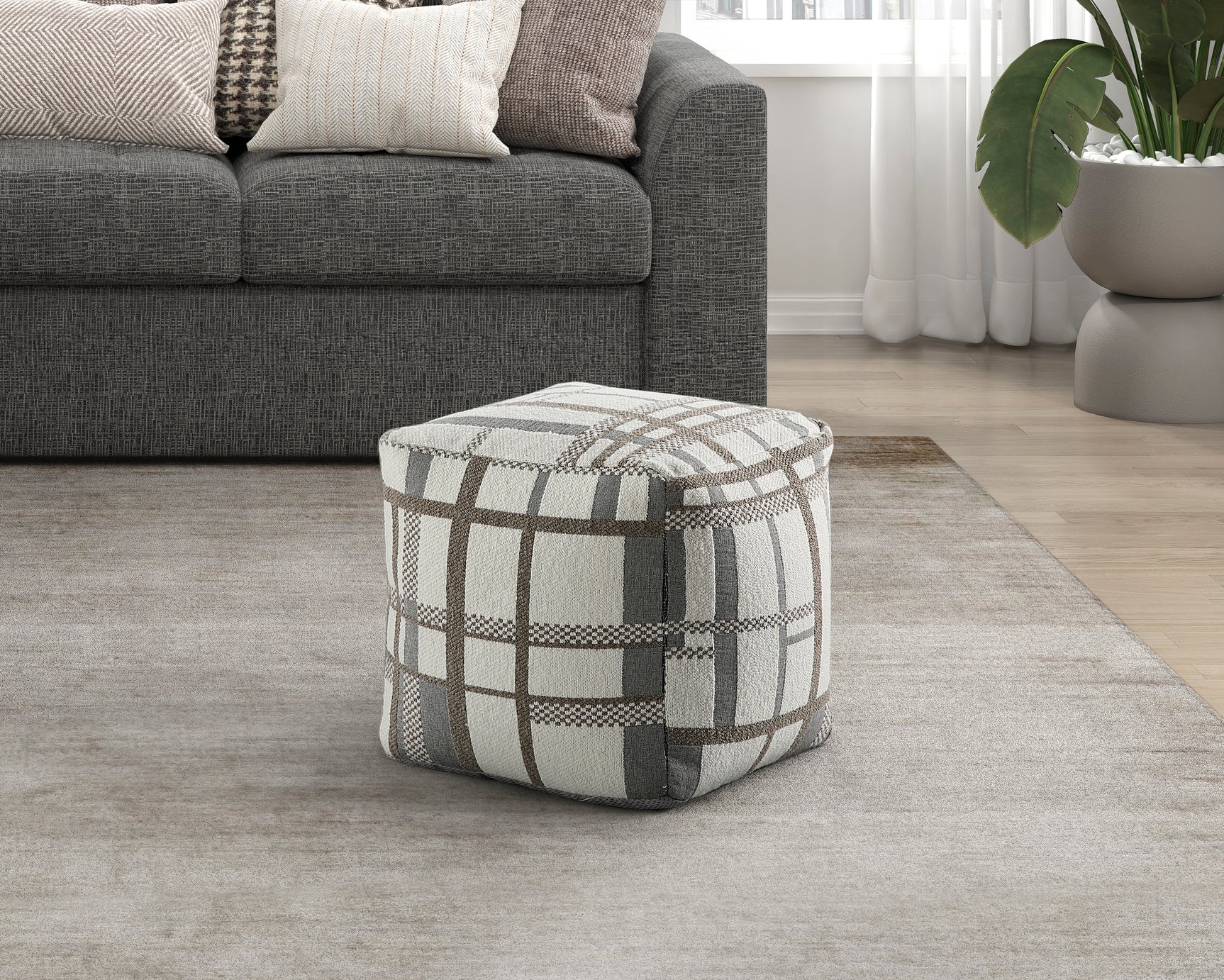 Monica Multi-color Pouf - Ornate Home