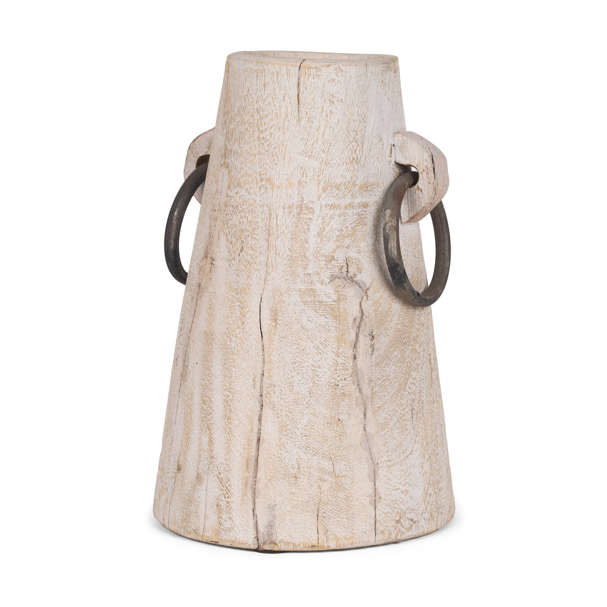 Monique Light Brown Large with Handles Wood Pot - Ornate Home