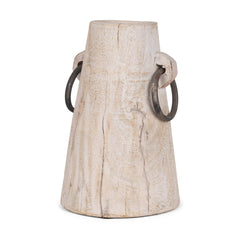 Monique Light Brown Large with Handles Wood Pot - Ornate Home
