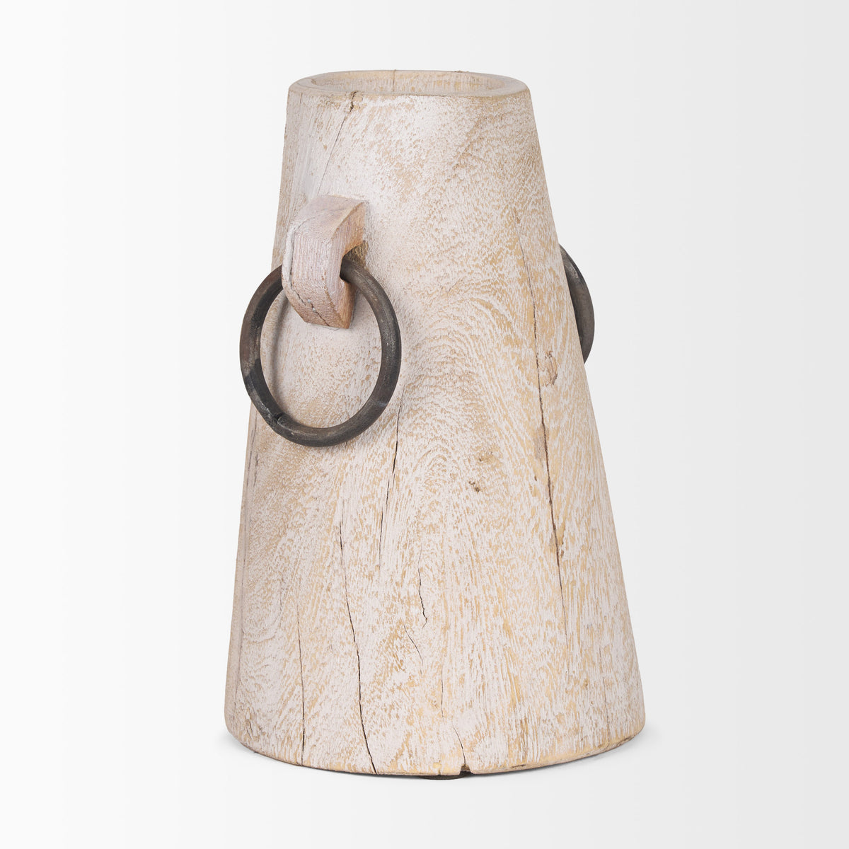 Monique Light Brown Large with Handles Wood Pot - Ornate Home