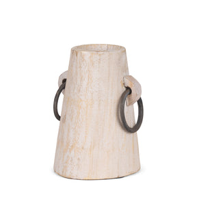 Monique Light Brown Small with Handles Wood Pot - Ornate Home