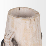 Monique Light Brown Small with Handles Wood Pot - Ornate Home