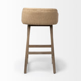 Monmouth Cream/Beige/Brown Fabric Seat Wood Frame Bar Stool