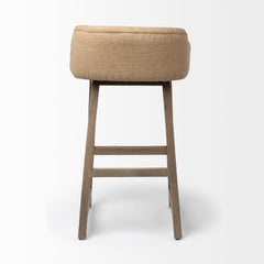 Monmouth Cream/Beige/Brown Fabric Seat Wood Frame Bar Stool