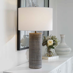 Monolith Gray Table Lamp - Ornate Home