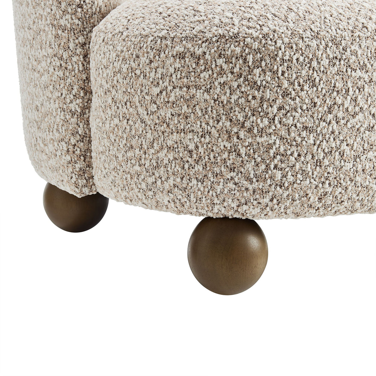 Monroe Coral Walnut Boucle Fabric Accent Chair - Ornate Home