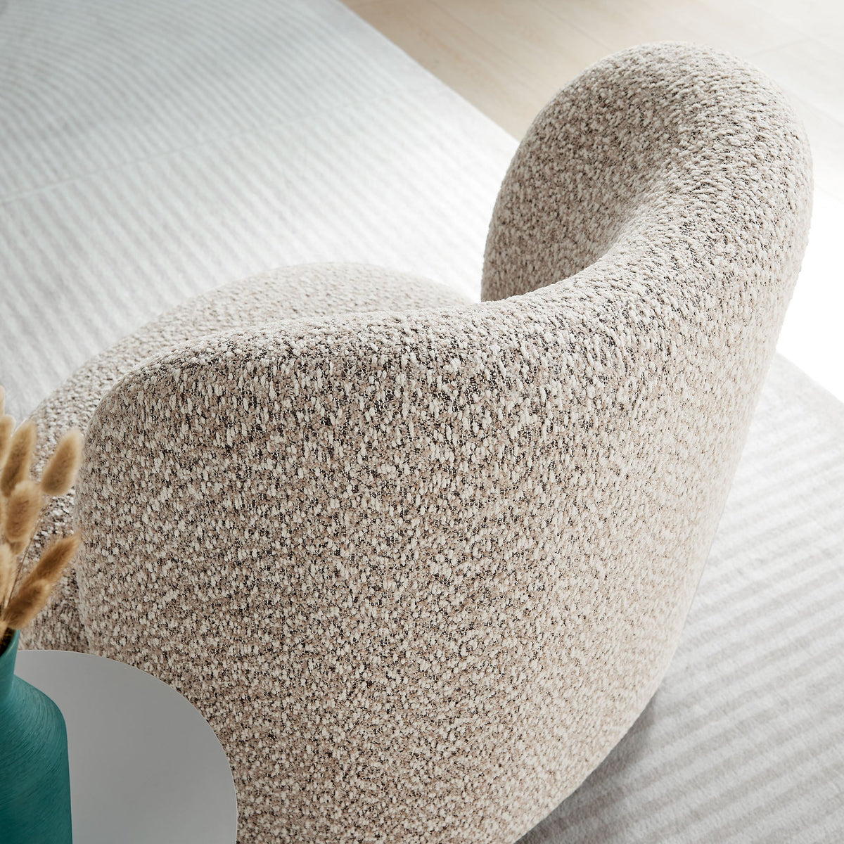 Monroe Coral Walnut Boucle Fabric Accent Chair - Ornate Home