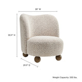 Monroe Coral Walnut Boucle Fabric Accent Chair - Ornate Home