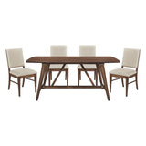 Monroe Cream/Brown 5-Piece Dining Room Set - Ornate Home