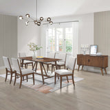 Monroe Cream/Brown 5-Piece Dining Room Set - Ornate Home