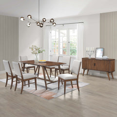 Monroe Cream/Brown 5-Piece Dining Room Set - Ornate Home