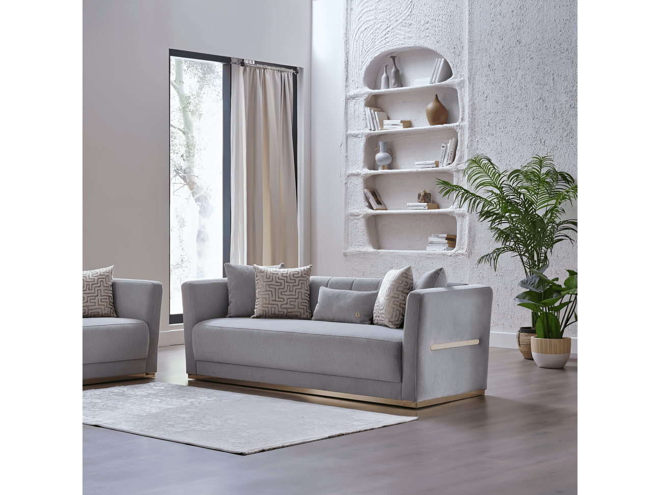 Monroe Merit Gray 3 Seat Sleeper - Ornate Home