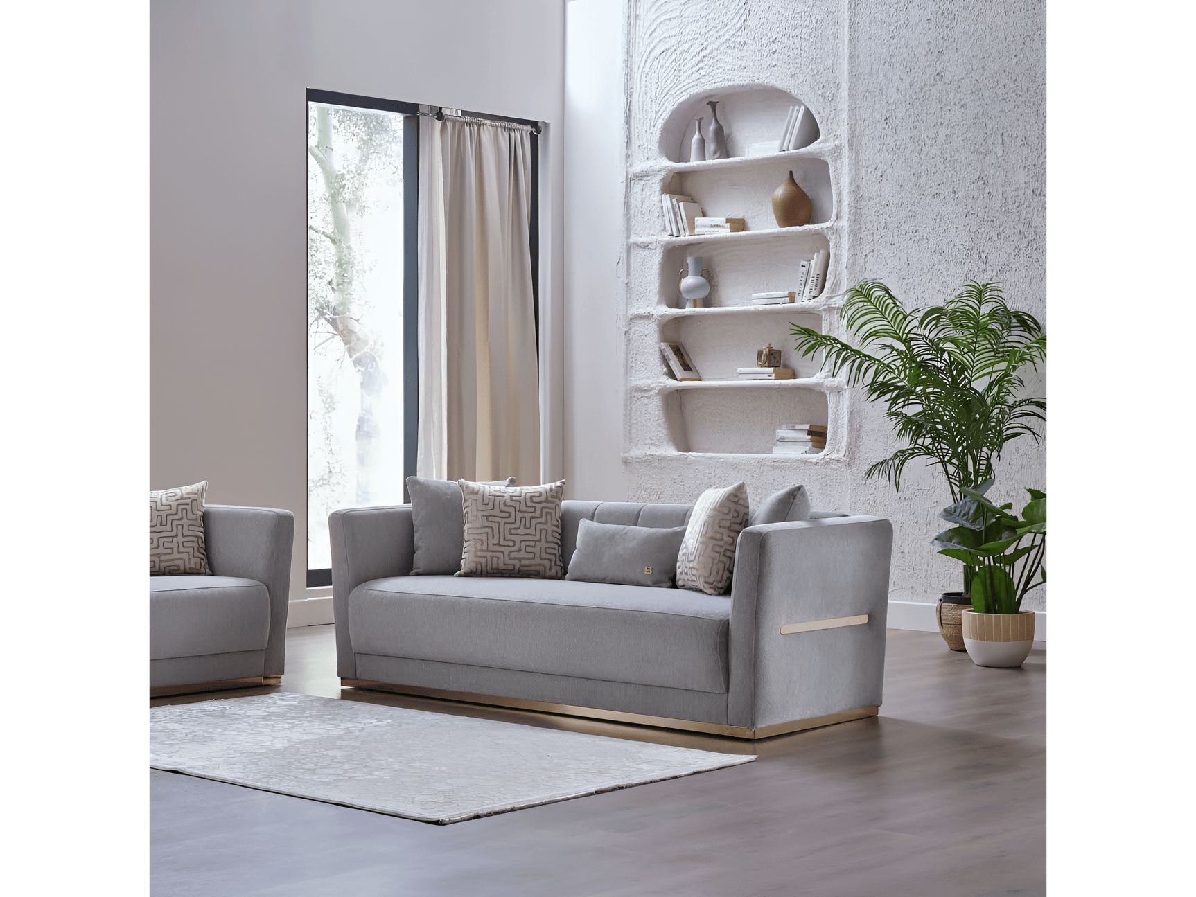 Monroe Merit Gray 3 Seat Sleeper - Ornate Home