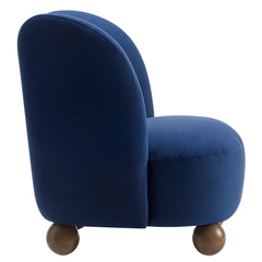 Monroe Midnight Blue/Walnut Performance Velvet Accent Chair - Ornate Home