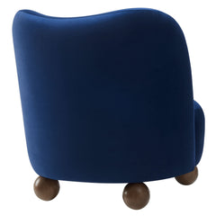 Monroe Midnight Blue/Walnut Performance Velvet Accent Chair - Ornate Home