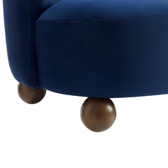 Monroe Midnight Blue/Walnut Performance Velvet Accent Chair - Ornate Home