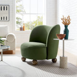 Monroe Moss Green/Walnut Performance Velvet Accent Chair - Ornate Home