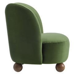 Monroe Moss Green/Walnut Performance Velvet Accent Chair - Ornate Home